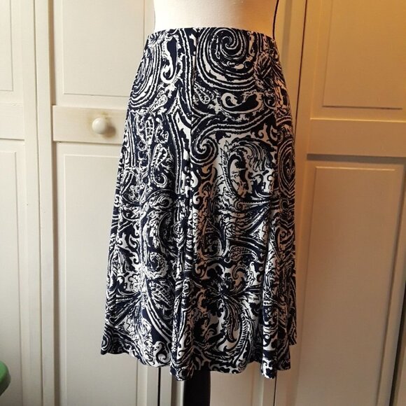 Chaps Ocean Wave Print Swing Skirt Size XL - Picture 1 of 8